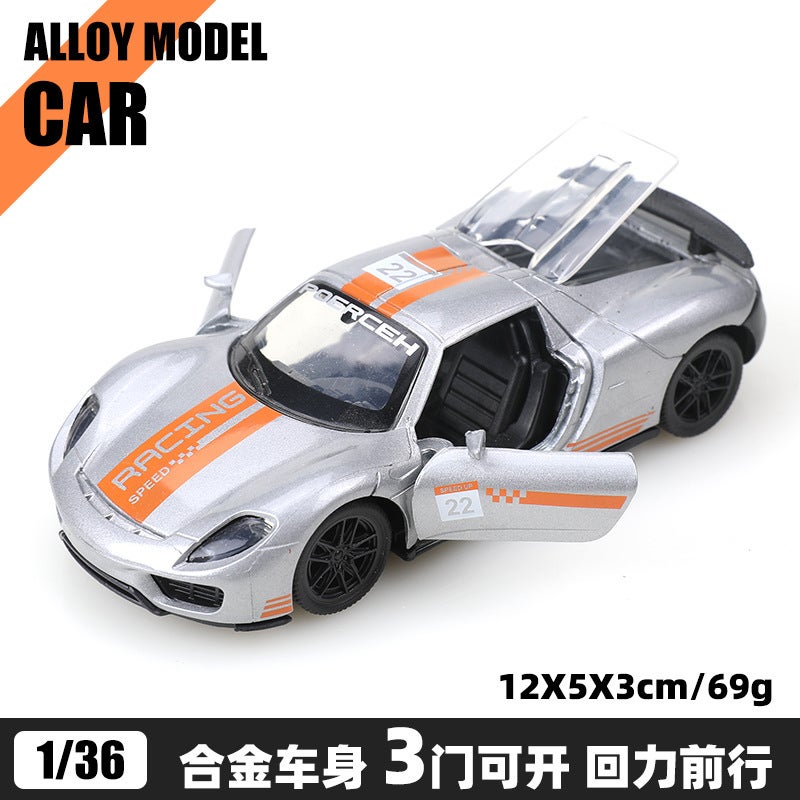 Bulk 1:36 Alloy Model Cars, Kids Pull Back Toy Vehicles, Boys Race Car Decor Gift[Bubble Bag] 918 track version Gray [Bubble Bag] 918 track version Gray 