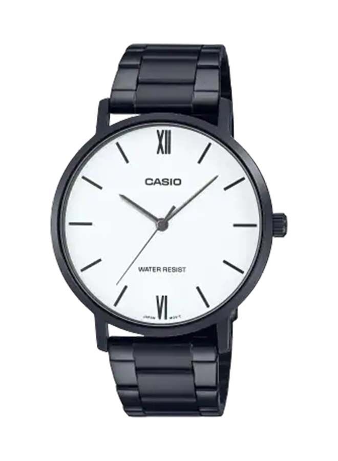 ساعة يد انالوج دائرية مقاومة للماء من الستانلس ستيل MTP-VT01B-7BUDF