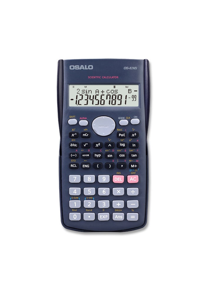 OSALO OS-82MS Scientific Calculator 240 Function 2 Line 10+2 Digits Written Display  - Image 1