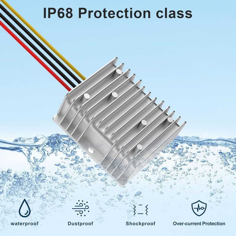 YAXIGE محول رفع الجهد من 12V إلى 19V 5A 95W، محول طاقة DC، مناسب للسيارات والشاحنات والسفن وأشرطة الإضاءة LED... - Image 4