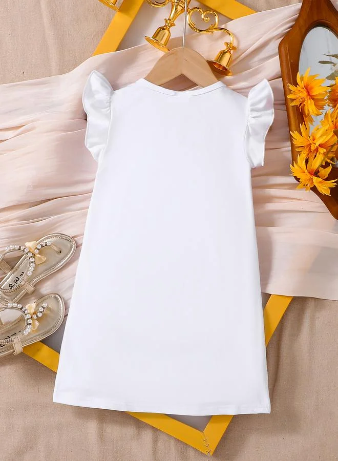 Take Two Girls White Ramadan Graphic Dress