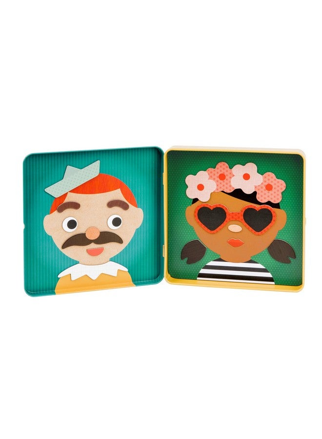 Petit Collage مجموعة اللعب المغناطيسية بوجوه مضحكة من بيتي كولاج - لعبة ممتعة للعائلات، مثالية لـ 2-4 لاعبين، أعمار 4+ - لعبة سفر للأطفال مع علبة محمولة عملية - فكرة هدية رائعة - Image 5
