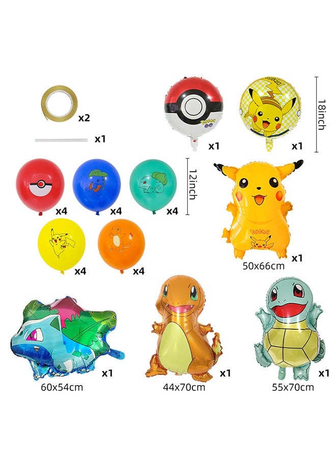 Ocean 29pcs Pocket Monster Happy Birthday Banner Balloons  - Image 2