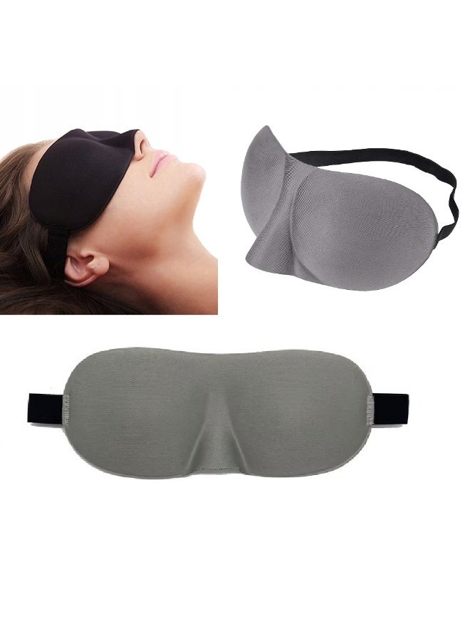 3D Eye Mask, Eye Blindfold Shield, Sleeping Mask, Light Blocking, Zero Eye Pressure Adjustable Night Blindfold Ultralight Travel Nap Eye Cover (Grey) - Image 1