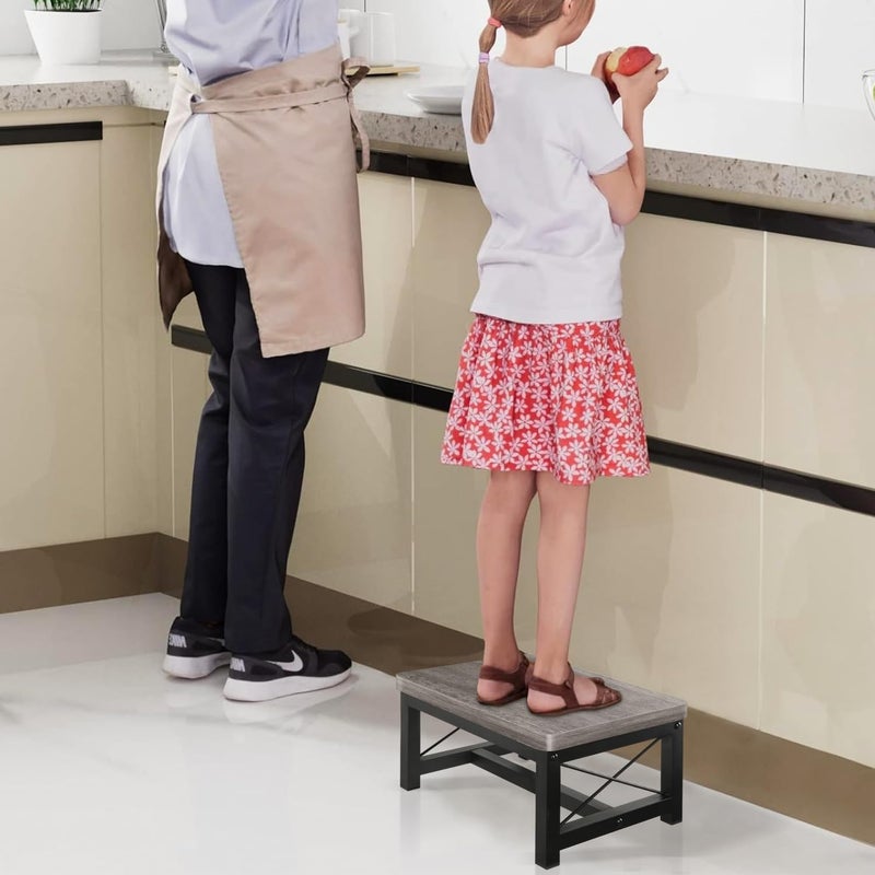 YINMIT Step Stool for Adults and Kids,Heavy Duty Step Stool for High Bed with Non-Slip Feet, Using for Bedroom, Hold Up to 500 lbs (Grey) - Image 2
