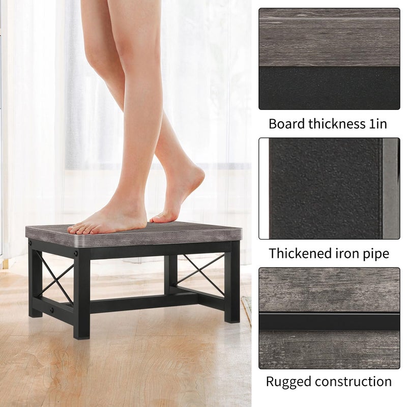 YINMIT Step Stool for Adults and Kids,Heavy Duty Step Stool for High Bed with Non-Slip Feet, Using for Bedroom, Hold Up to 500 lbs (Grey) - Image 5