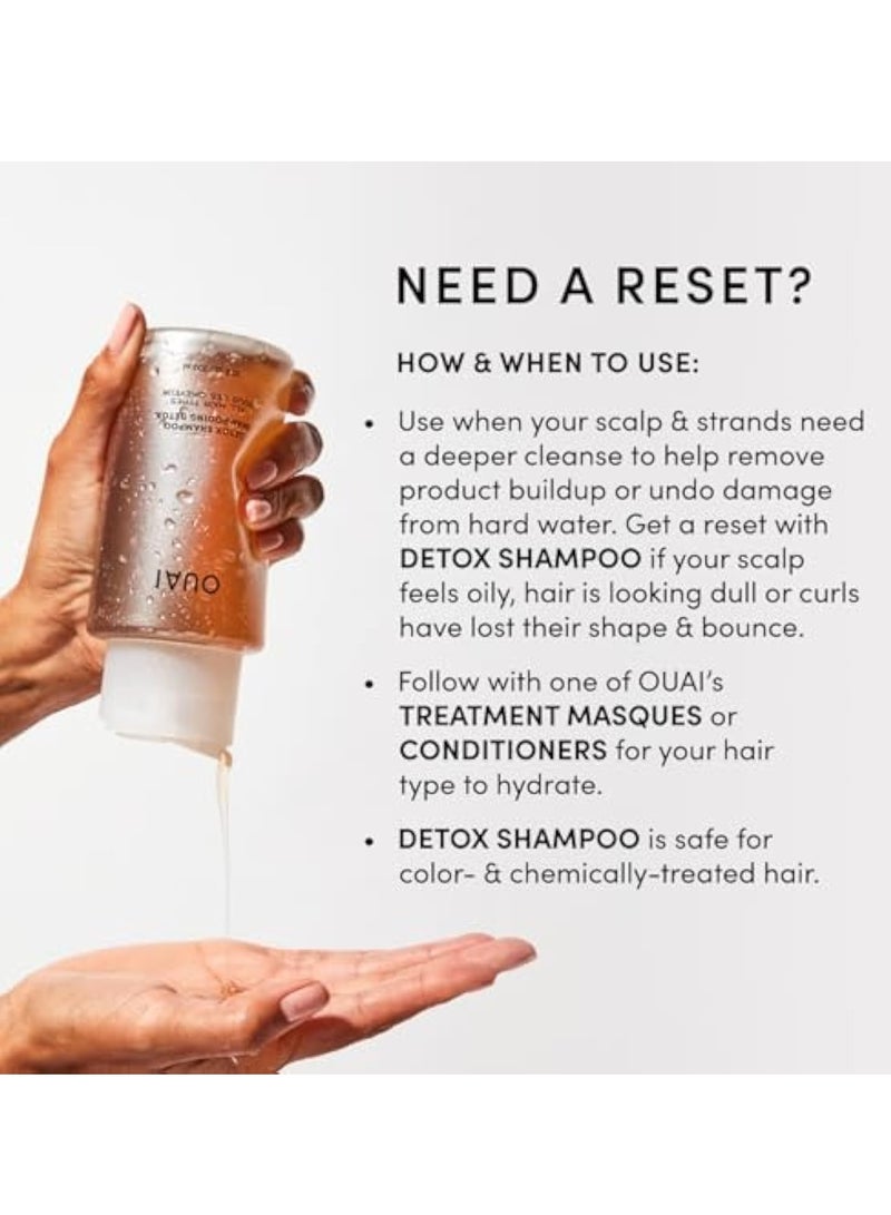 أواي OUAI Detox Shampoo. توضيح تطهير للأوساخ والزيت والمنتج وتراكم الماء العسر. العودة إلى أقفال نظيفة وناعمة ومنتعشة. خالية من البارابين والكبريتات والفثالات (300 مل) - Image 4
