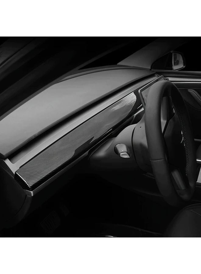 Bright Carbon Trim Strips For Center Console 2021 2023 Model 3 Y 2 Pieces - Image 4