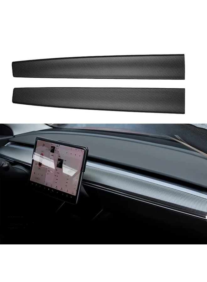 Bright Carbon Trim Strips For Center Console 2021 2023 Model 3 Y 2 Pieces - Image 5