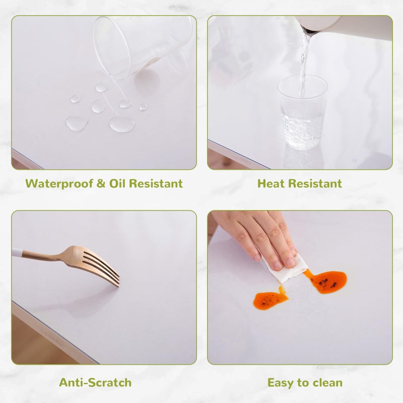 Eisdroma 42 Inch Round Clear Table Cover Protector, Clear Round Protector for Dining Room Table, 1.5mm Thick Waterproof Round Plastic Vinyl Table Pad - Image 5