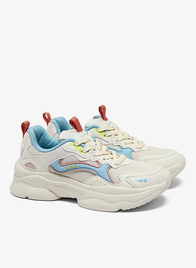 Campus  Women Lodge Nitrofly Cushion Lace-Up Sneakers-Off White for Women | Best Price UAE