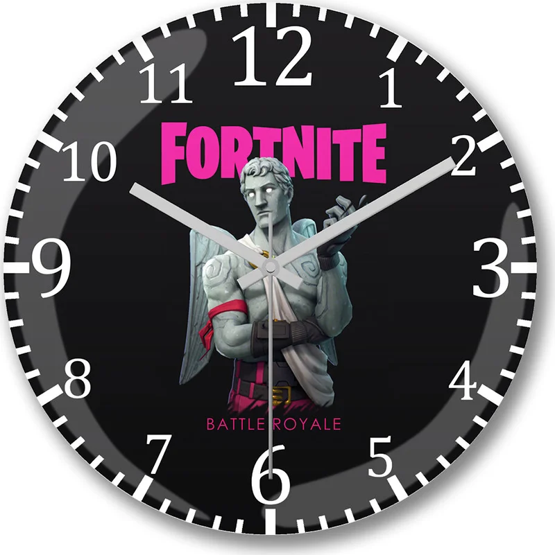 Baskı Dükkanı Print Shop Fortnite Cupido Wall Clock Curved Real Glass
