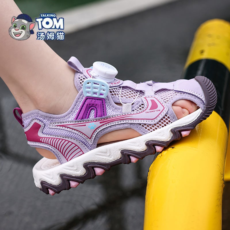 Tom Cat Boys' Closed-Toe Sandals 2025 Style For Older Boys With Button Soft Sole Sports Beach Shoes - Image 1