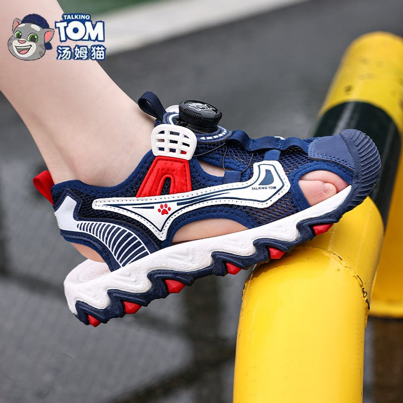 Tom Cat Boys' Closed-Toe Sandals 2025 Style For Older Boys With Button Soft Sole Sports Beach Shoes - Image 2