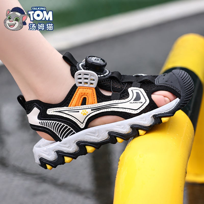 Tom Cat Boys' Closed-Toe Sandals 2025 Style For Older Boys With Button Soft Sole Sports Beach Shoes - Image 3