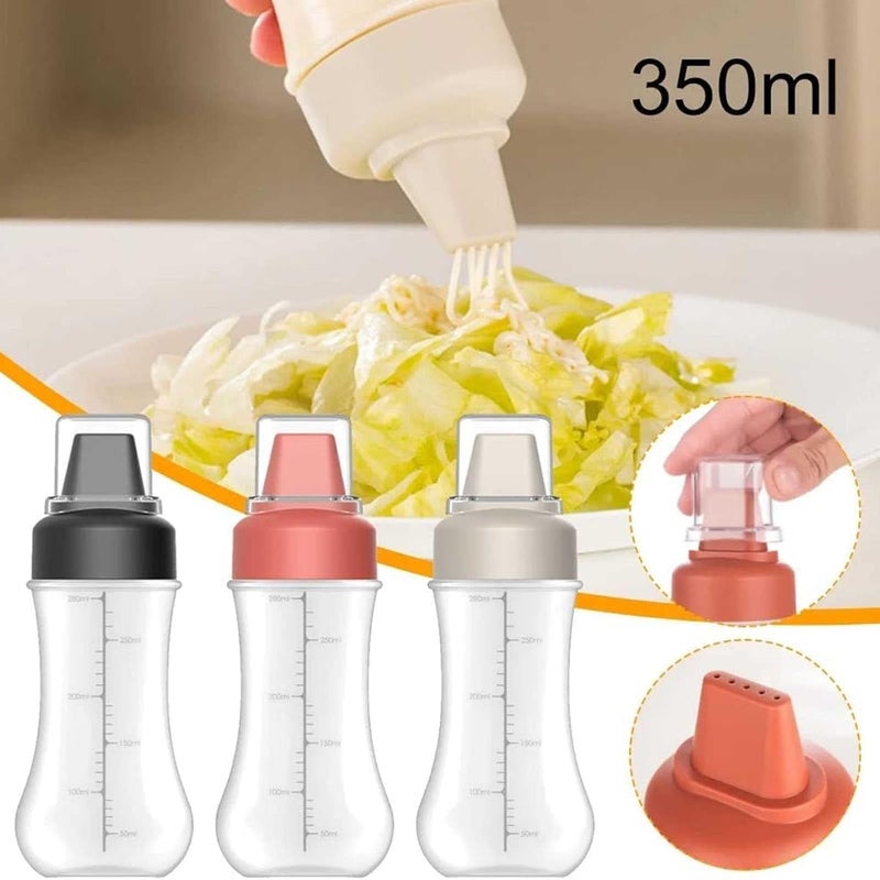 PRAMANTA Plastic Sauce Bottle Kitchen Vinegar Oil Ketchup Sauce Bottle Honey Chutney Salad Dressing Condiment Dispenser Squeeze Bottle for Home Hotel Restaurant (2Pcs) - Image 5