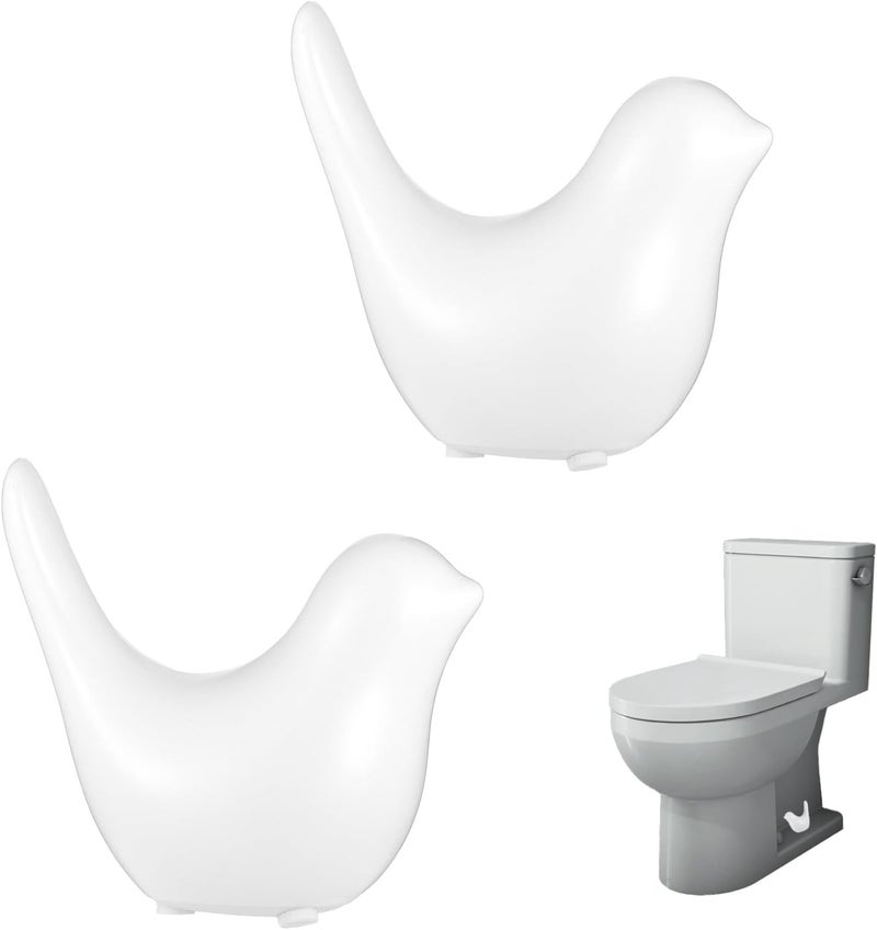 Fyntave 2 Pcs Ceramic Bird Toilet Bolt Covers Decorative Replacement Toilet Screw Cover Caps Cute Bird Toilets Screw Caps Decorative Easy Installation Toilets Bolt Cap for Bathroom Decor (White) - Image 1