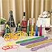 Hollowfly 88 Pcs 2026 New Year Eve Party Supplies for 12 Guest Glow in The Dark Party Supplies Neon Hats Necklace Glow Glasses Necklace Fringed Noisemaker Sticks for Happy New Year Eve Neon Decor - Image 4