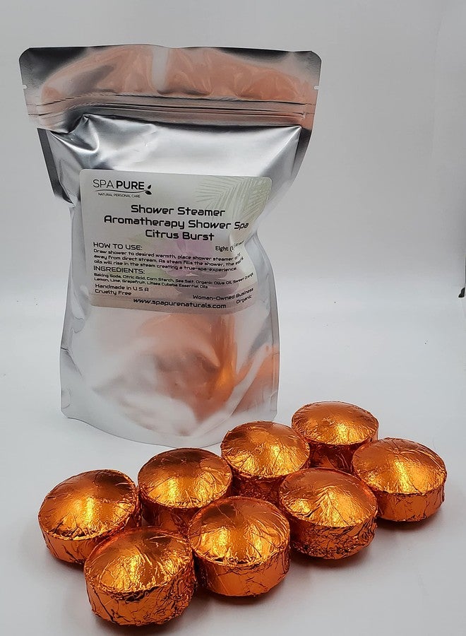 Spa Pure CITRUS Burst Aromatherapy: Shower Bomb Aromatherapy With 100% Natural/Organic Essential Oils - Transform Your Shower - Transform Your Mood (8 Count) Pack of 1 - Image 4