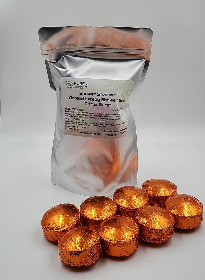 Spa Pure CITRUS Burst Aromatherapy: Shower Bomb Aromatherapy With 100% Natural/Organic Essential Oils - Transform Your Shower - Transform Your Mood (8 Count) Pack of 1 - Image 3