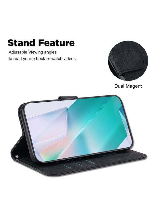 اس-توب جراب لهاتف OPPO A96 5G / Reno7 Z 5G جراب هاتف من الجلد المنقوش بنقشة نمر صغير - Image 5