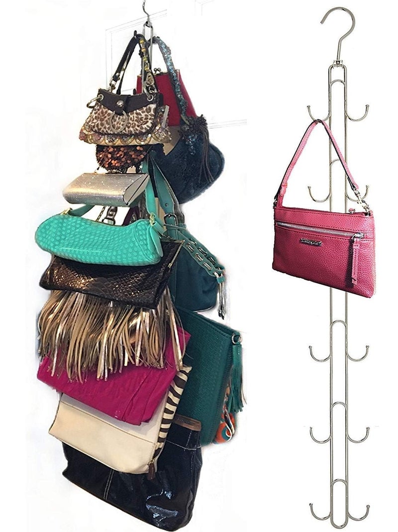 Indian Decor 3160 Over Door Hanging Purse Storage Organizer 12 Hooks  - Image 1