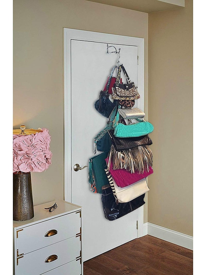Indian Decor 3160 Over Door Hanging Purse Storage Organizer 12 Hooks  - Image 2