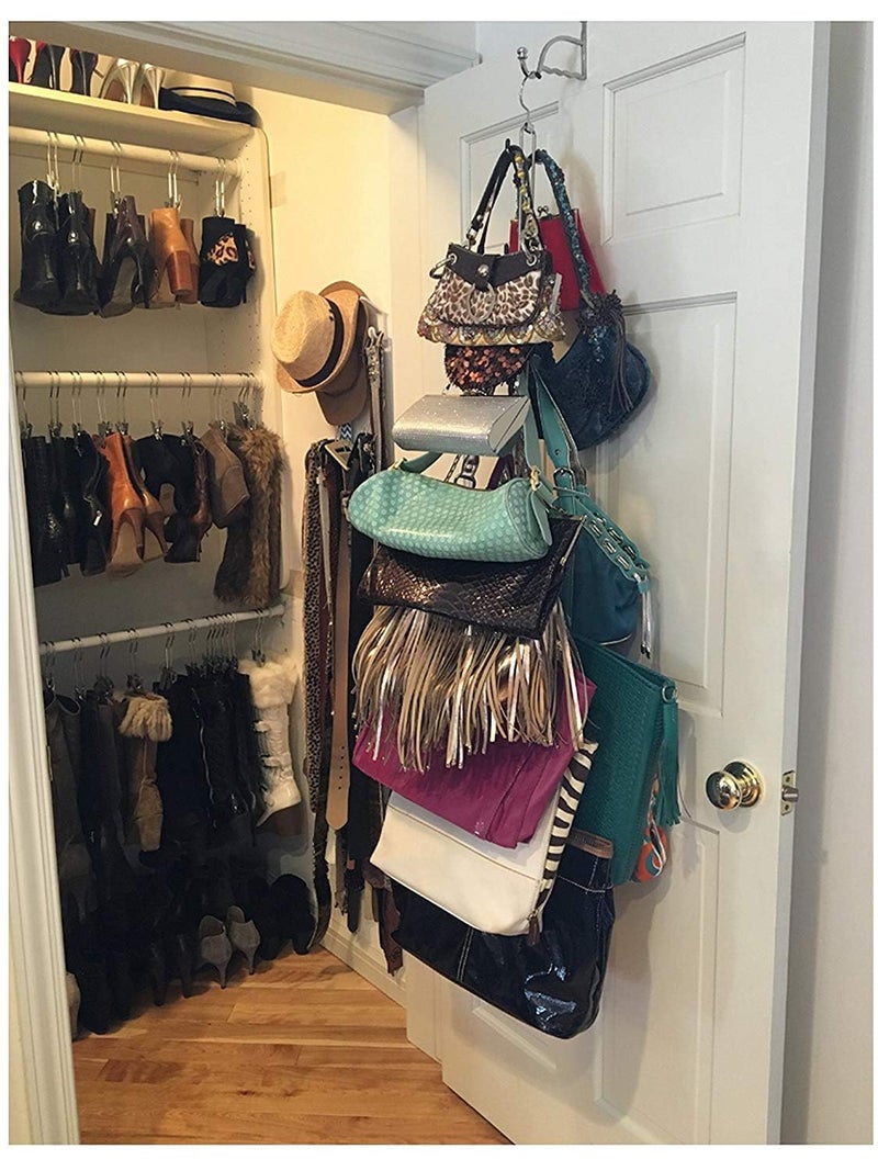 Indian Decor 3160 Over Door Hanging Purse Storage Organizer 12 Hooks  - Image 5