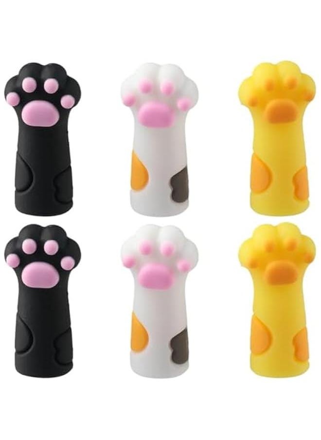 Generic - 6 Pieces Kawaii Cartoon Cat Paw Pencil Toppers for Cute Pencil Extension - Image 1