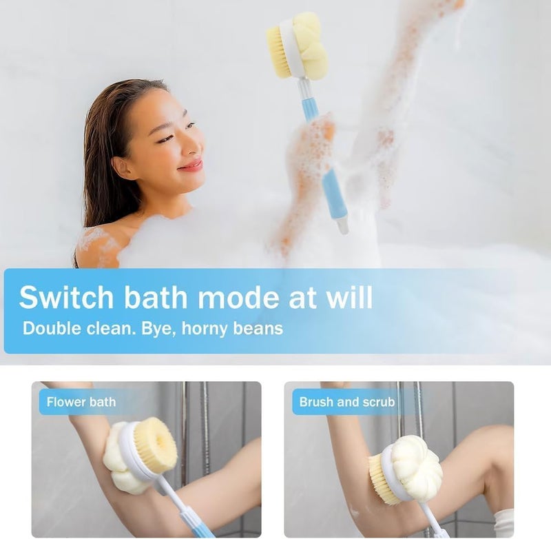 BuntyChiku Foldable 2 in 1 folding bath brush for Shower, Scrubber Bath Mesh Sponge Brush Using Body Exfoliating with Travel friendly, Bathing Accessories for Body Brushes (Pack of 1) (Multi Colour). - Image 4