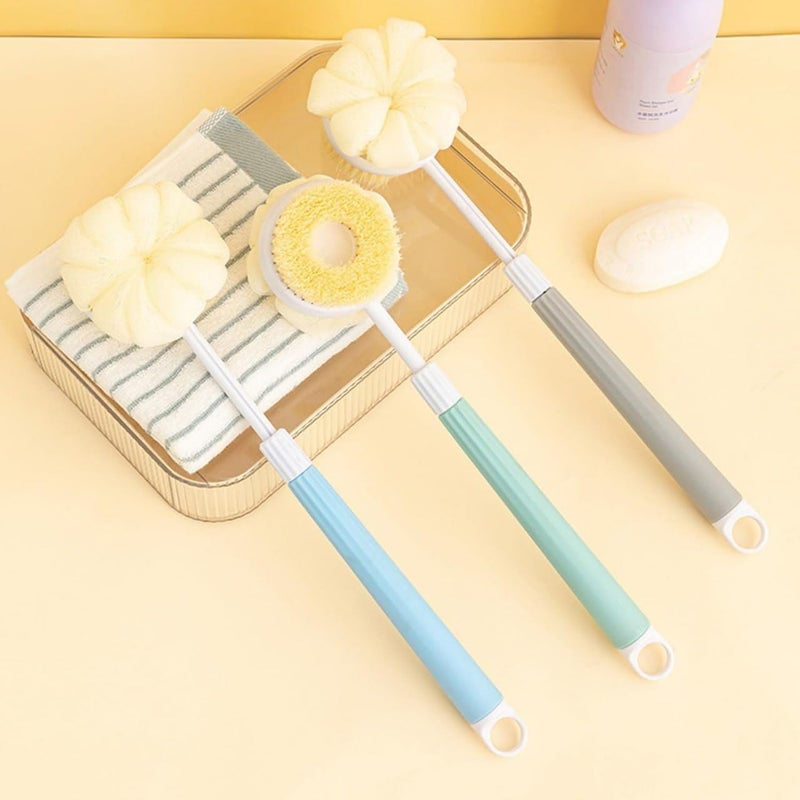 BuntyChiku Foldable 2 in 1 folding bath brush for Shower, Scrubber Bath Mesh Sponge Brush Using Body Exfoliating with Travel friendly, Bathing Accessories for Body Brushes (Pack of 1) (Multi Colour). - Image 1