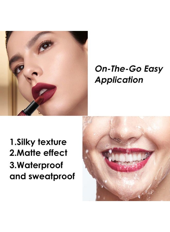 Dulele 6 Colors of Velvet Smooth Matte Lipstick Set, Long Lasting & Waterproof Non-Stick Cup Nude Color Lip Makeup Gift Set for Girls and Women - Image 3