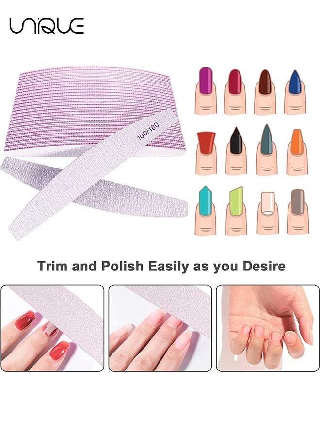 Unique Professional Nail Files, 25 Pcs Emery Boards for Nails 100/180 Nail Files Bulk Finger Nail File Boards Heavy Duty Nail Buffers for Files Professional Manicure Tools, Also fit for Pet Grooming - Image 5
