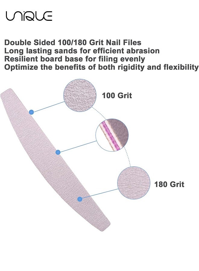 Unique Professional Nail Files, 25 Pcs Emery Boards for Nails 100/180 Nail Files Bulk Finger Nail File Boards Heavy Duty Nail Buffers for Files Professional Manicure Tools, Also fit for Pet Grooming - Image 3