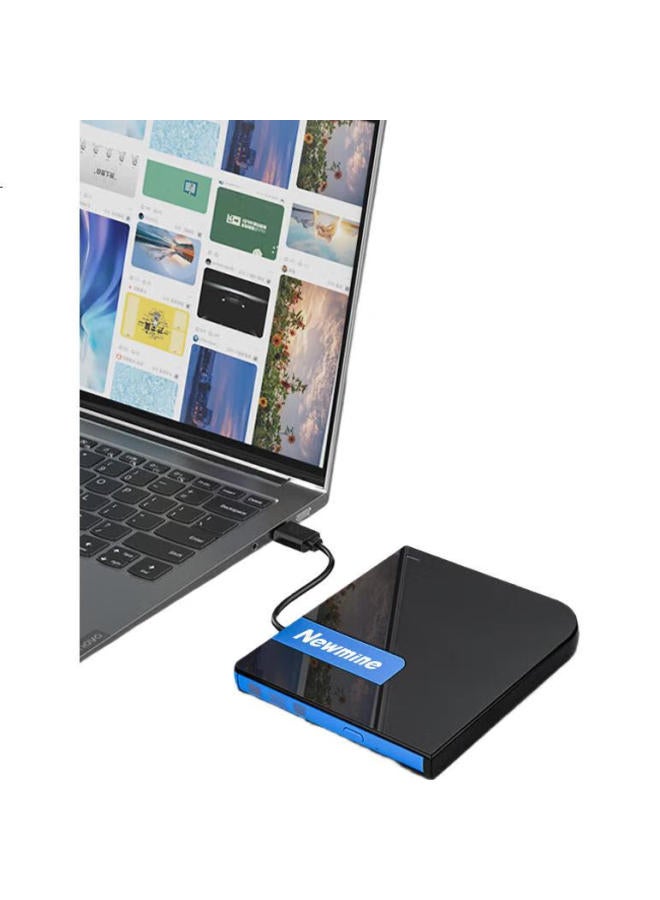 Newmine محرك أقراص بصري خارجي مزدوج الواجهة Usb + Type-C من نيوماين، محرك أقراص DVD/CD محمول لجميع أجهزة الكمبيوتر المحمولة والمكتبية - Image 2