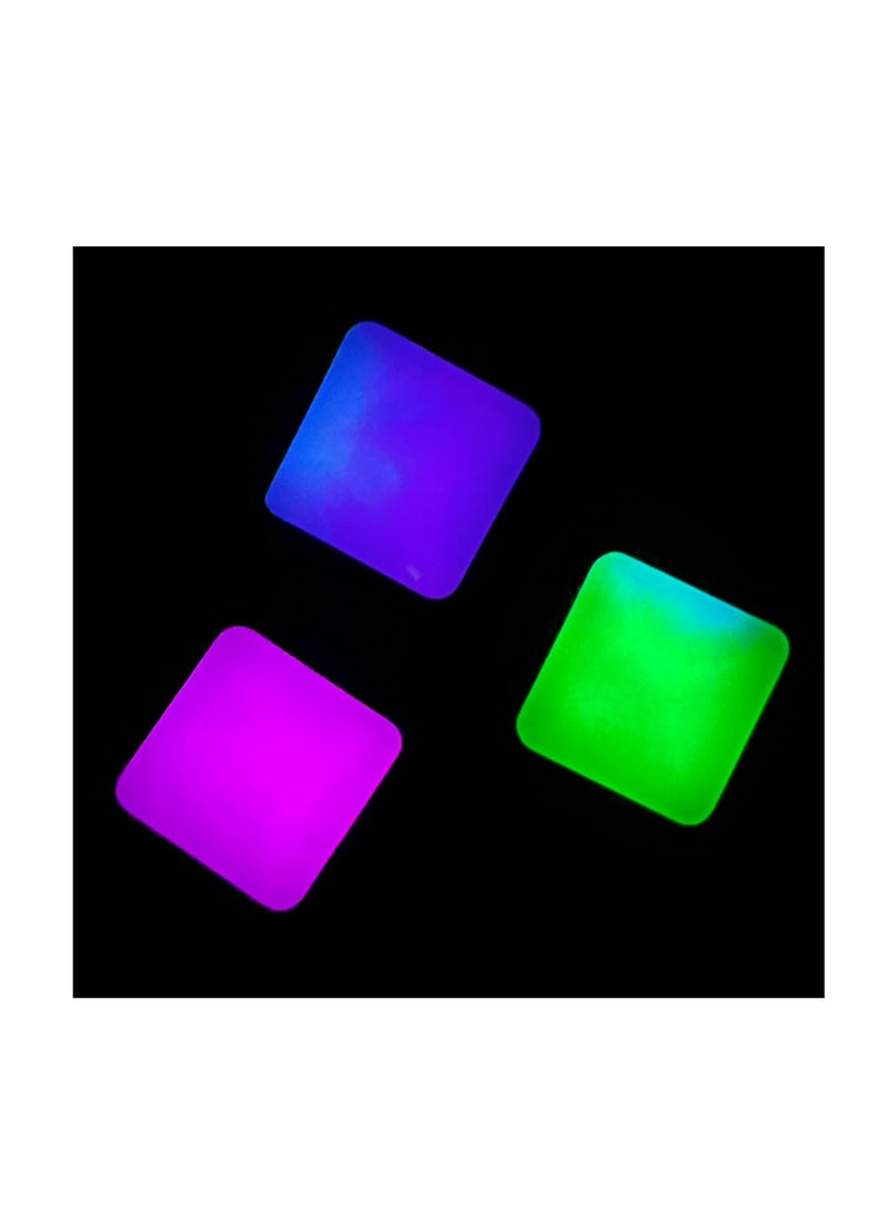 general Colorful finger spinner desktop kinetic energy venting stress relief personality fashion toy black technology (glow-in-the-dark model) - blue-green + blue purple + pink + three PU leather cases - Image 1