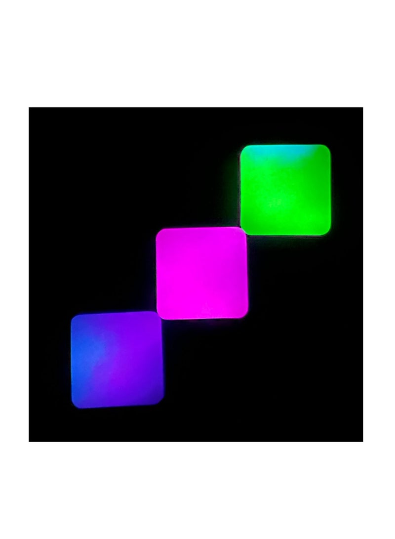 general Colorful finger spinner desktop kinetic energy venting stress relief personality fashion toy black technology (glow-in-the-dark model) - blue-green + blue purple + pink + three PU leather cases - Image 3