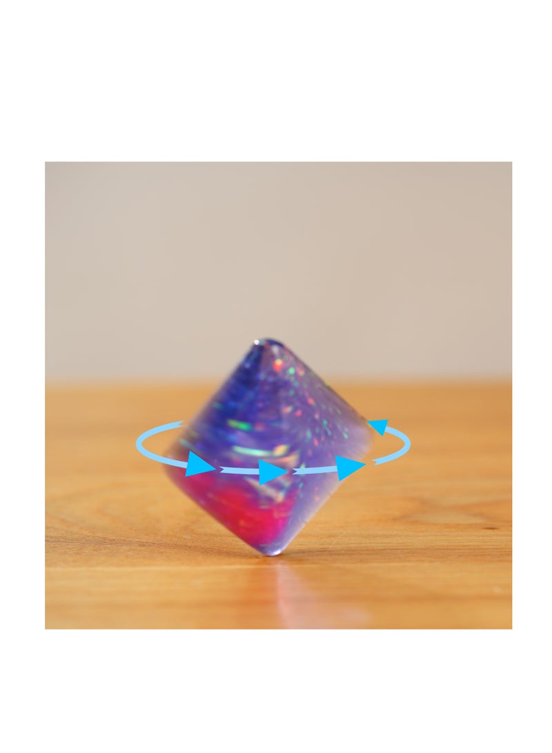 general Colorful finger spinner desktop kinetic energy venting stress relief personality fashion toy black technology (glow-in-the-dark model) - blue-green + blue purple + pink + three PU leather cases - Image 4