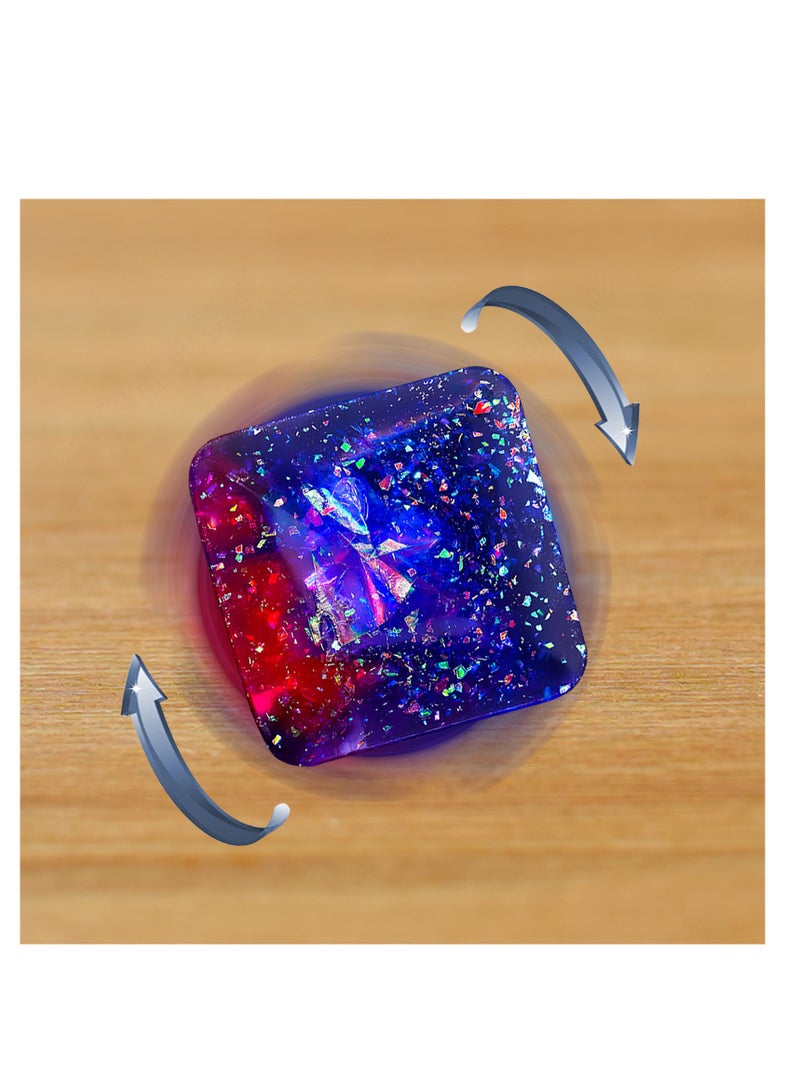 general Colorful finger spinner desktop kinetic energy venting stress relief personality fashion toy black technology (glow-in-the-dark model) - blue-green + blue purple + pink + three PU leather cases - Image 5