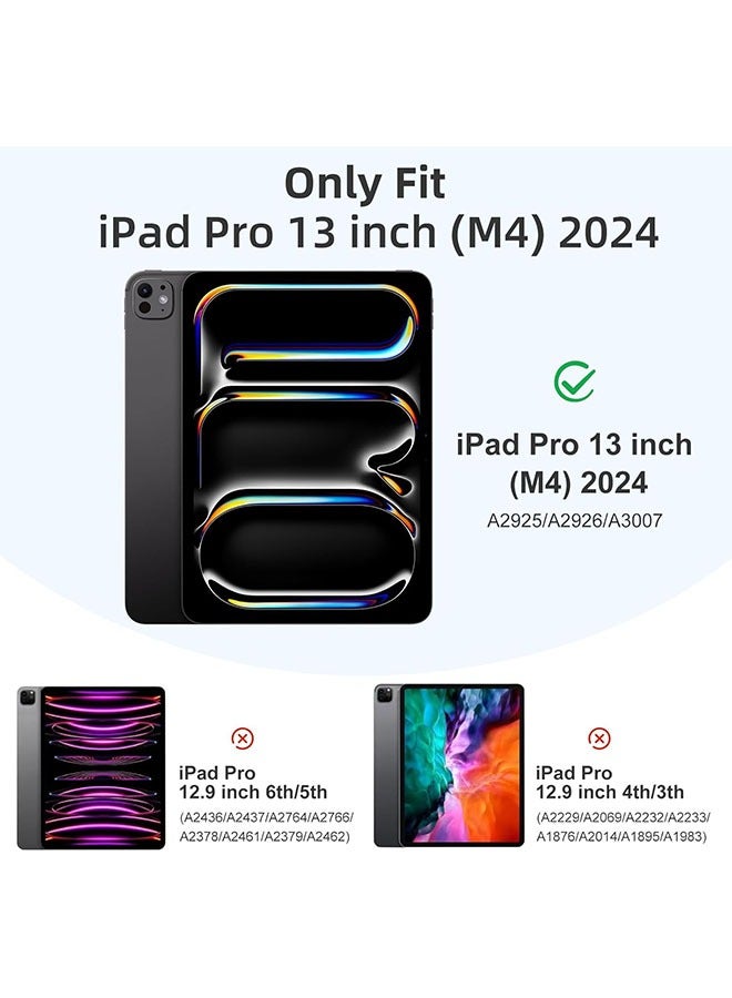 iPad Pro 13 Inch Case 2024 M4 with Pencil Holder, Soft TPU Back Cover for iPad 13 Pro Case, Trifold Stand, Support Pencil Pro and Pencil (USB-C), Auto Wake/Sleep,Black  - Image 2