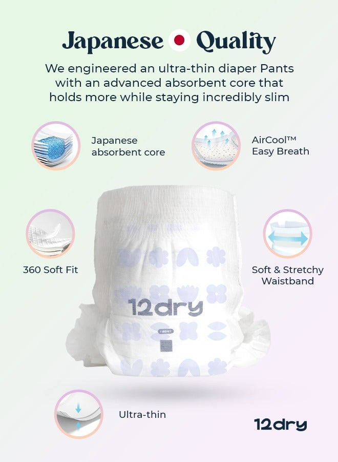 12dry Pants premium baby care Size 4, 9–14 Kg, 31 Count Ultra-Absorbent, Thin & Breathable, Eco-Friendly Baby Pants with Soft Elastic Waistband - Image 2