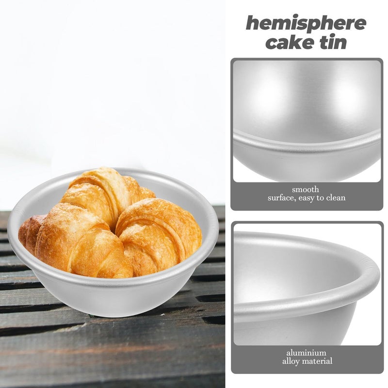 SUPVOX 4 Piece Aluminum Hemisphere Cake Baking Mold Set Oven Safe - Image 4