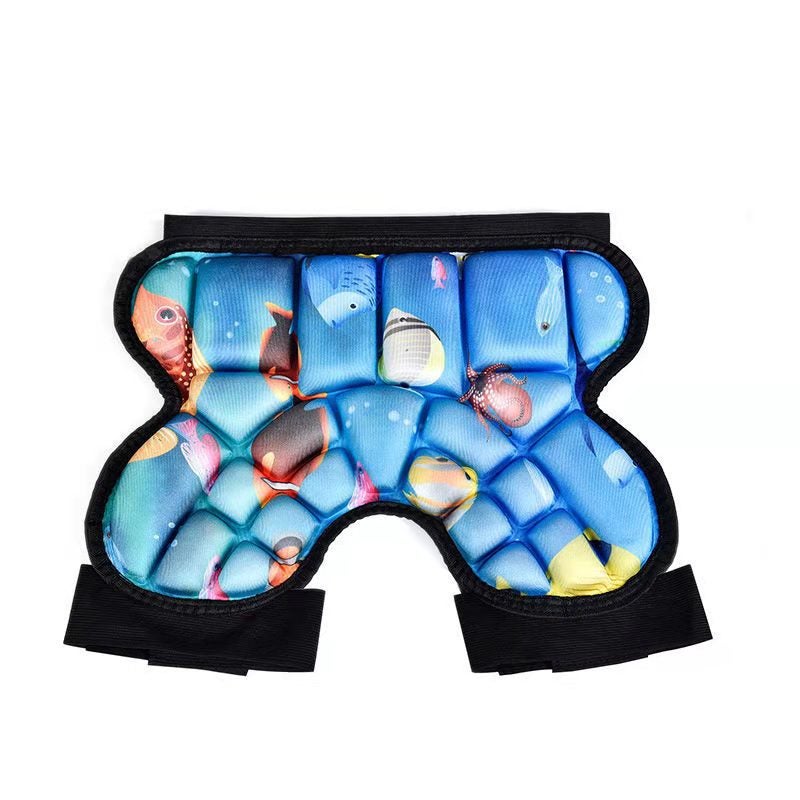 Generic Thickened Kids Skating Protective Padded Shorts Blue
