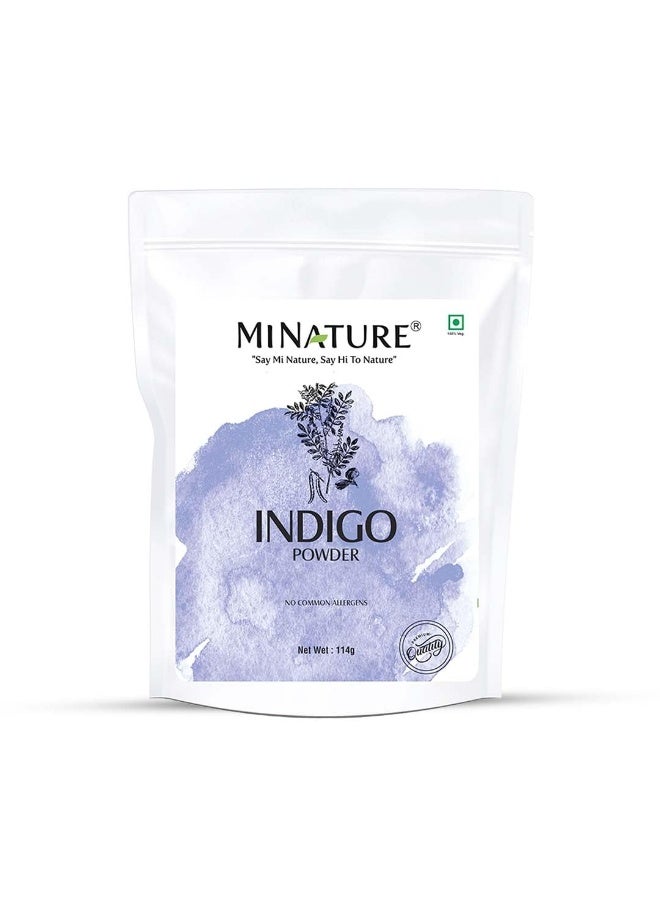 mi nature Indigo Tinctoria PowderNatural Hair Color with conditioning| IRajasthani Indigo Powder for hair |deal for Natural Black Colour| 114g - Image 1