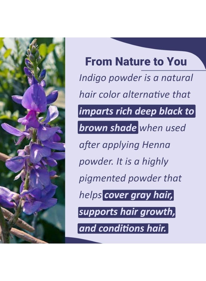 mi nature Indigo Tinctoria PowderNatural Hair Color with conditioning| IRajasthani Indigo Powder for hair |deal for Natural Black Colour| 114g - Image 2