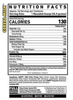 Ghost Whey Protein Powder - Cereal Milk - (26 Servings)  - Image 2