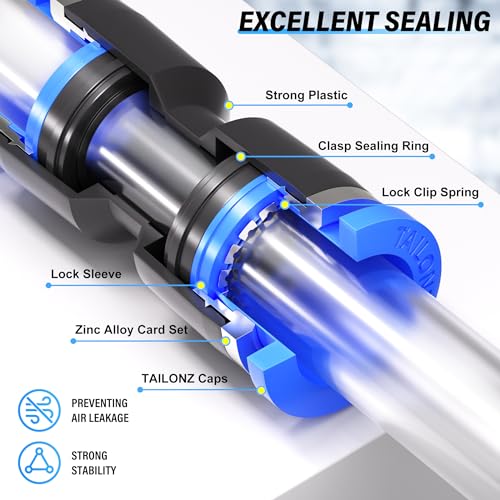 TAILONZ PNEUMATIC 50 pcs Straight Push Connectors Plastic Quick Release Connectors Air Line Fittings for 5/32 1/4 5/16 3/8 1/2Tube (2 Way) - Image 4