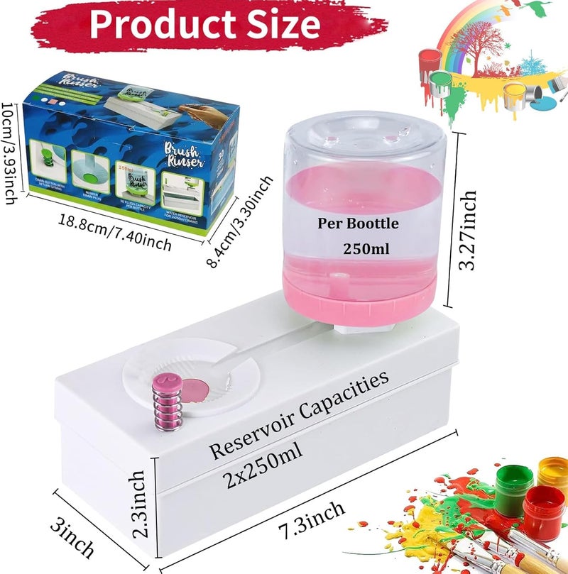 BSITFOW Brush Rinser Water Paint Cleaner, Paint Brush Rinser Dispenser, BSITFOW Multifunctional Water Recycling Rinse Paintbrush Cleaner, Watercolor and Water Based Creative Gift for Artist Kids(Multicolor) - Image 2