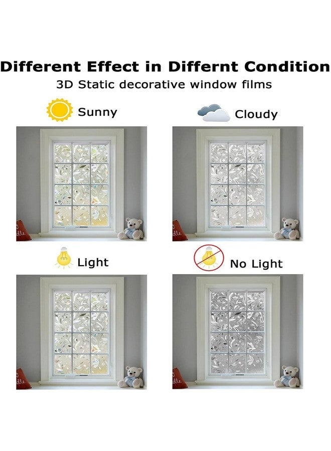LEMON CLOUD LEMON CLOUD Window Film, Decorative Window Privacy Film, 3D Stained Glass Window Sticker,Anti-UV Sun Blocker Heat Control for Home(Rainbow Tulip Design,35.4 x 157.4 inches)  - Image 5