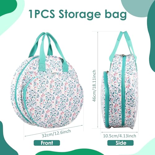 Muyoka Embroidery Project Bag, Embroidery Supplies Storage Carrying Tote Case with Multiple Pockets and Handle, Cross Stitch Bag, Double Layer Embroiderys Project Bags for Floss Hoops Thread (Lake Blove) - Image 2